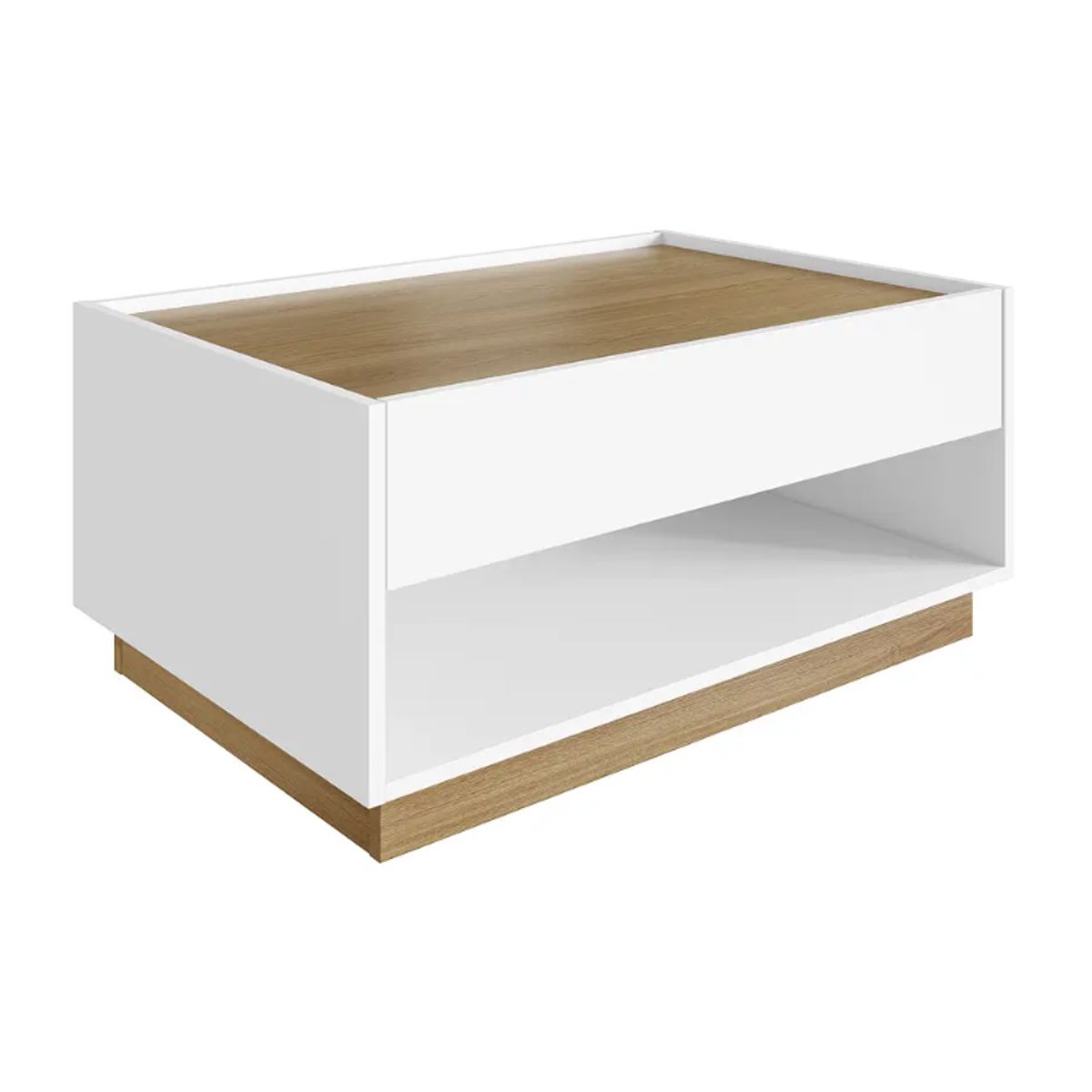 BE DESIGN - MESA DE CENTRO BLANCO MIEL BARI CON CAJÓN