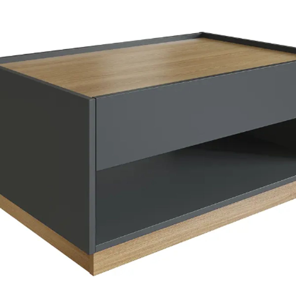 BE DESIGN - MESA DE CENTRO GRAFITO MIEL BARI CON CAJÓN