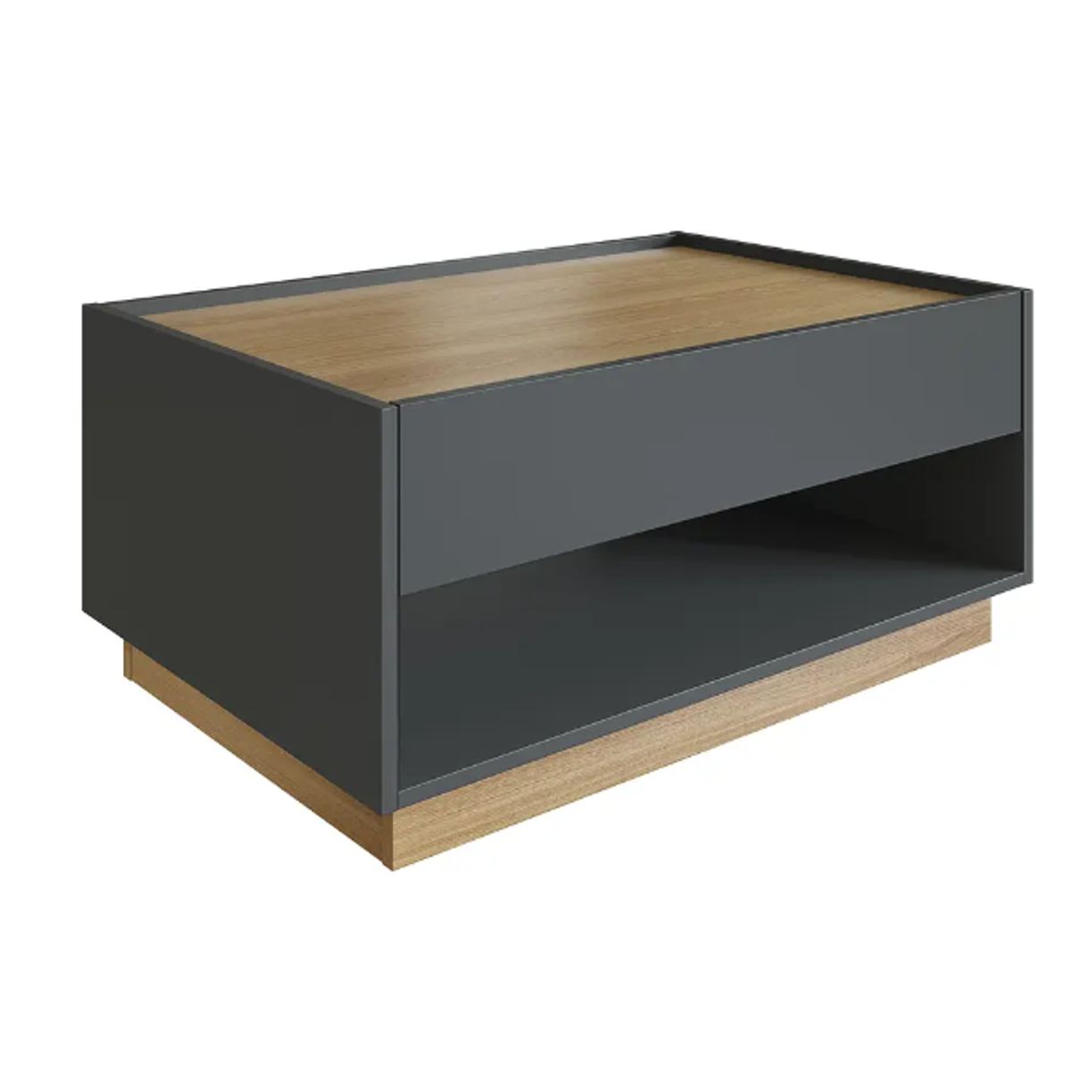 BE DESIGN - MESA DE CENTRO GRAFITO MIEL BARI CON CAJÓN