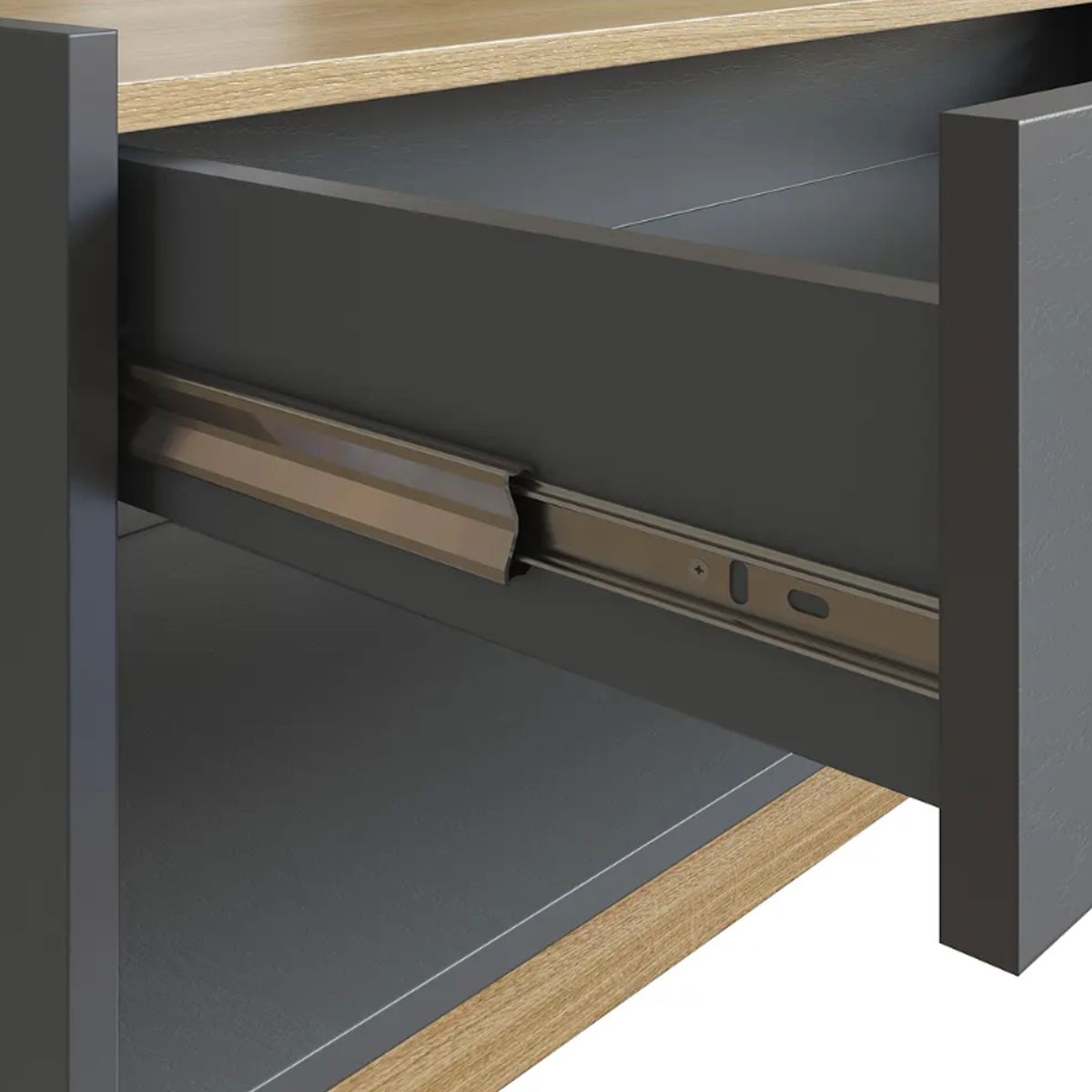 BE DESIGN - MESA DE CENTRO GRAFITO MIEL BARI CON CAJÓN