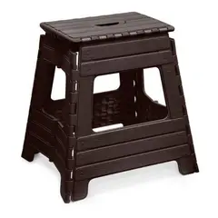 REYPLAST - Banquito Plegable Taburete Grande 40x38x32cm Color Marrón