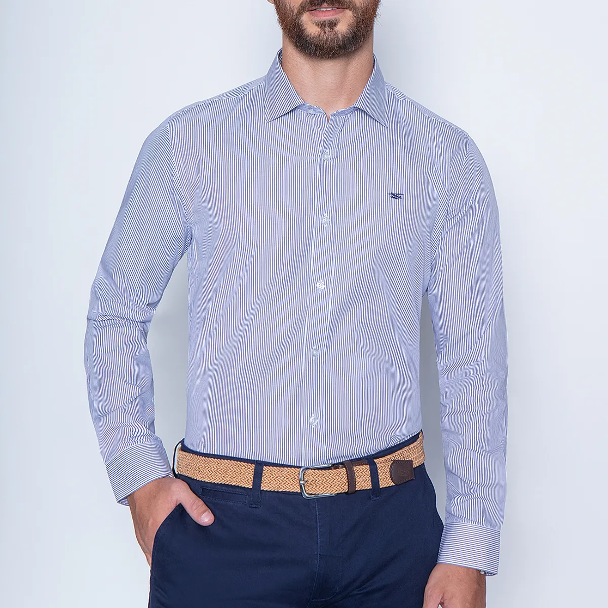 FEROUCH - Camisa Smart Casual Albany Azul Ferouch