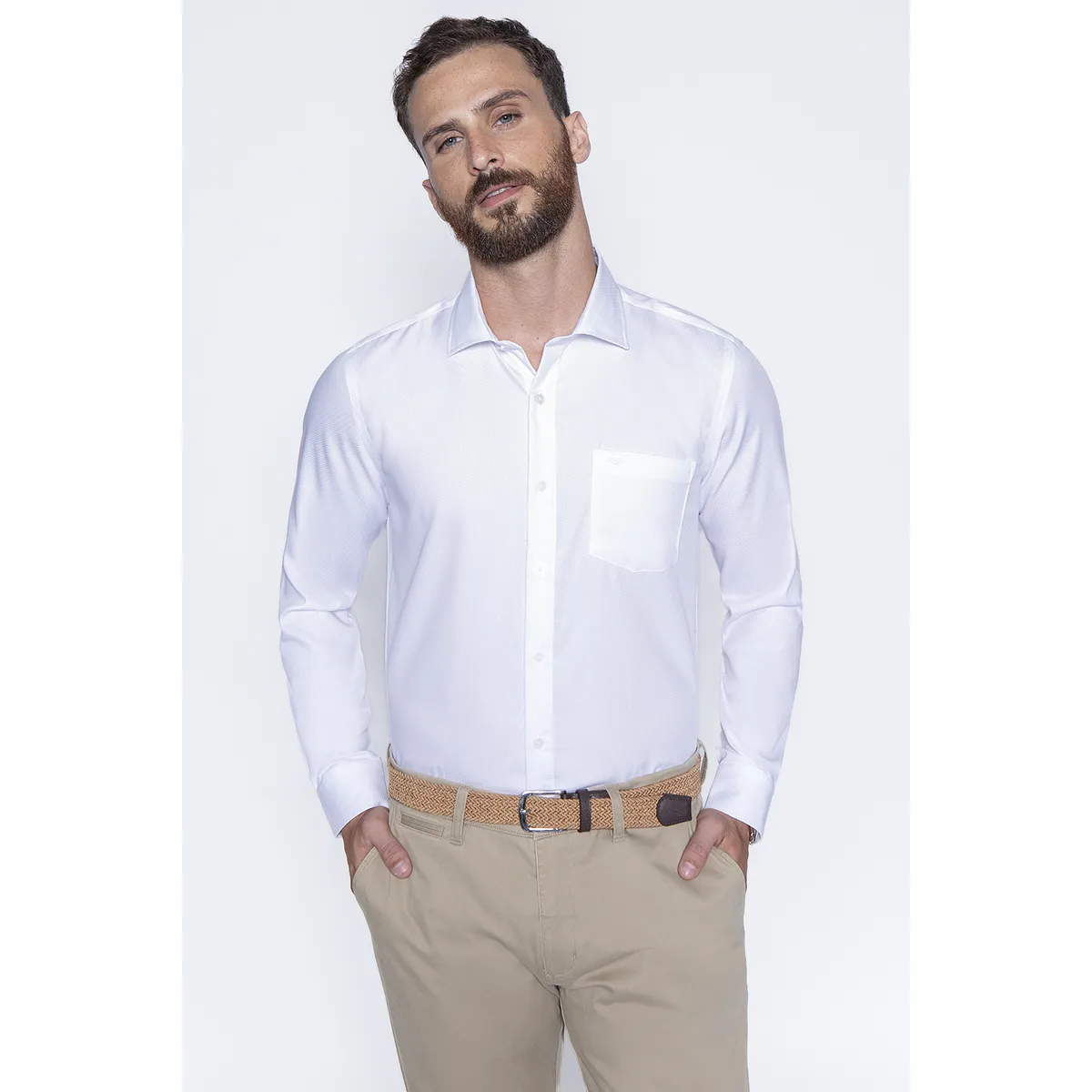 FEROUCH - Camisa Smart Casual Bristol Blanco Ferouch