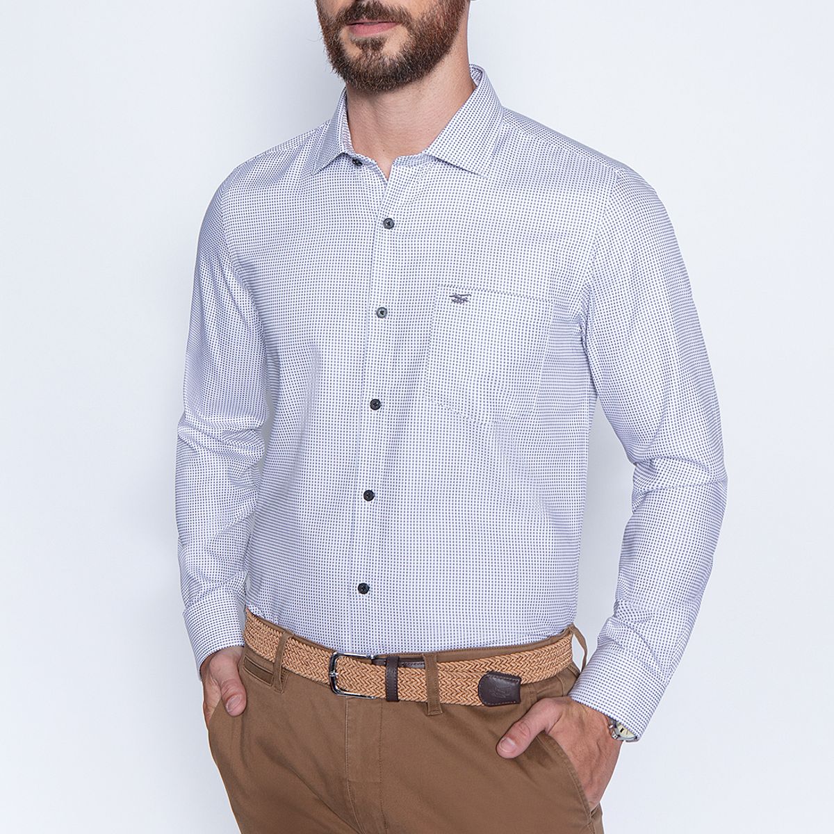 FEROUCH - Camisa Smart Casual Bristol Gris Ferouch