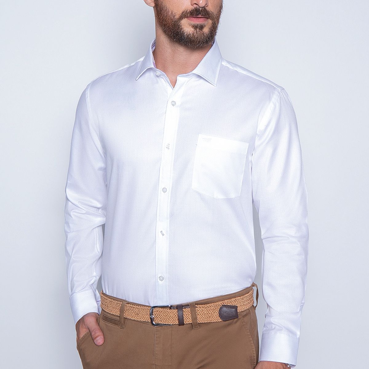 FEROUCH - Camisa Smart Casual Georgia Blanco Ferouch