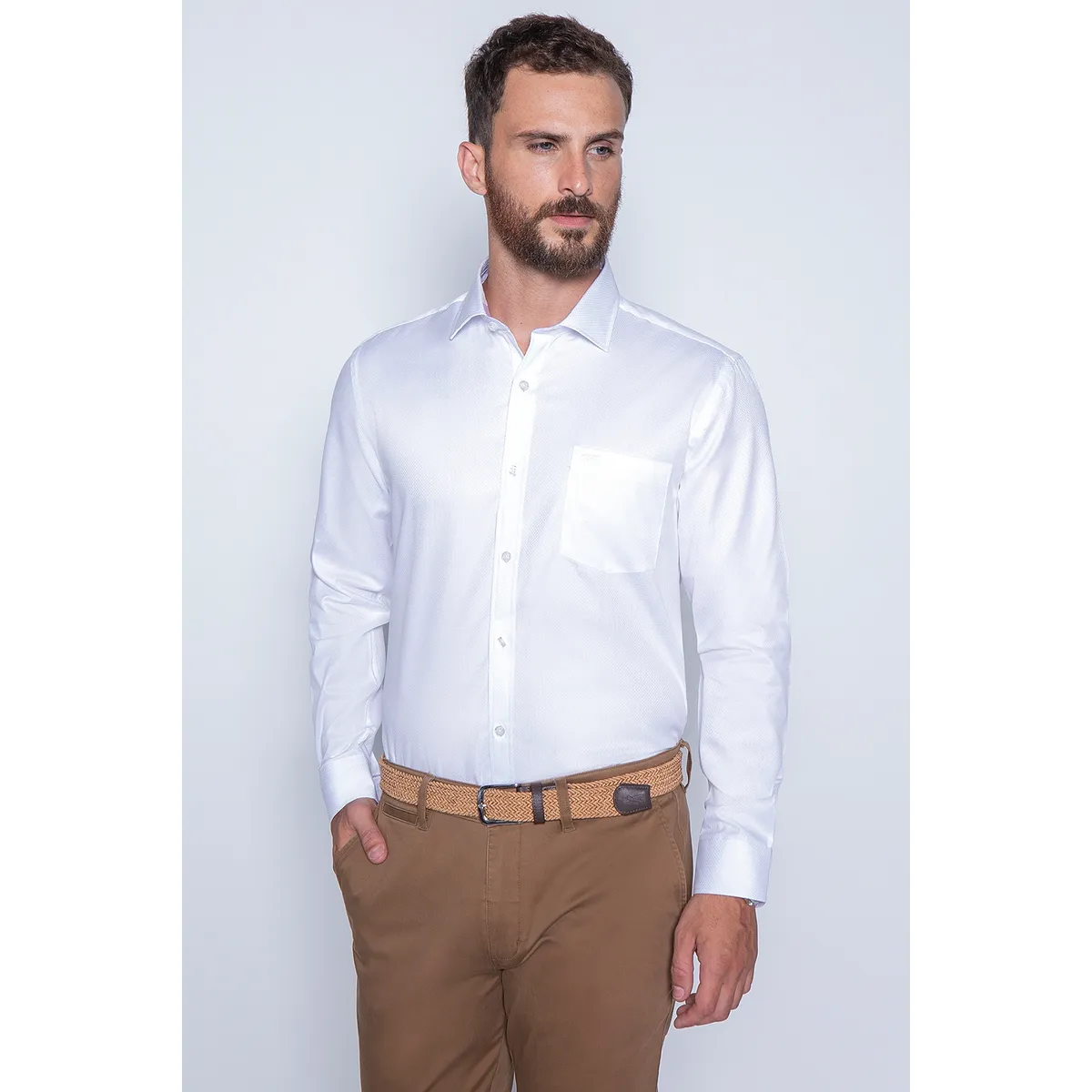 FEROUCH - Camisa Smart Casual Georgia Blanco Ferouch