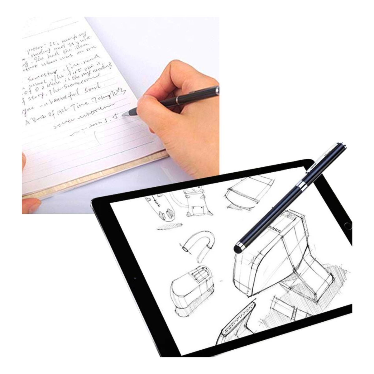 GENERICO - Pack X2 Lápiz Táctil 2 En 1 Pantalla Táctil Touch Y Escribir