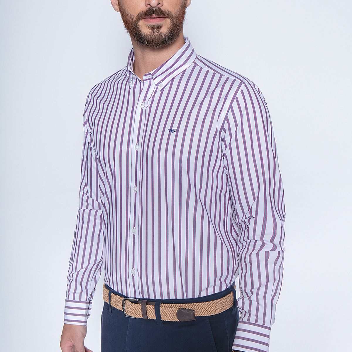 FEROUCH - Camisa Striped Irving Sm Rojo Ferouch
