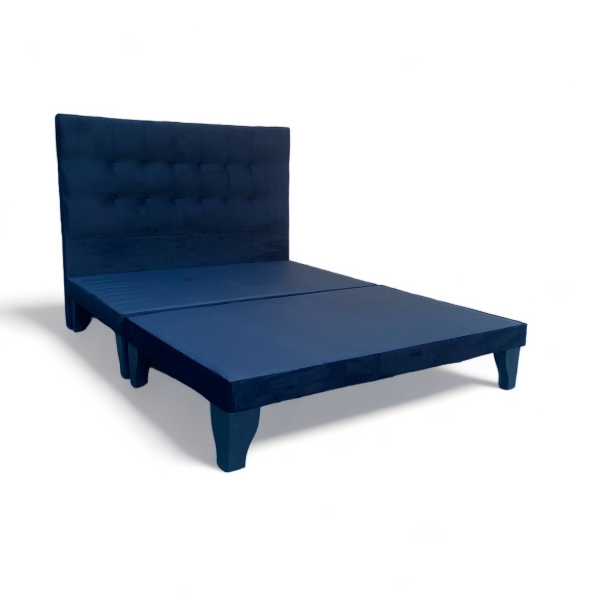 GENERICO - Base Europea King Dividida  Respaldo King Valencia Felpa Negro