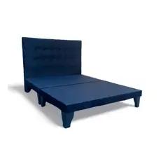 GENERICO - Base Europea King Dividida Respaldo King Valencia Felpa Negro