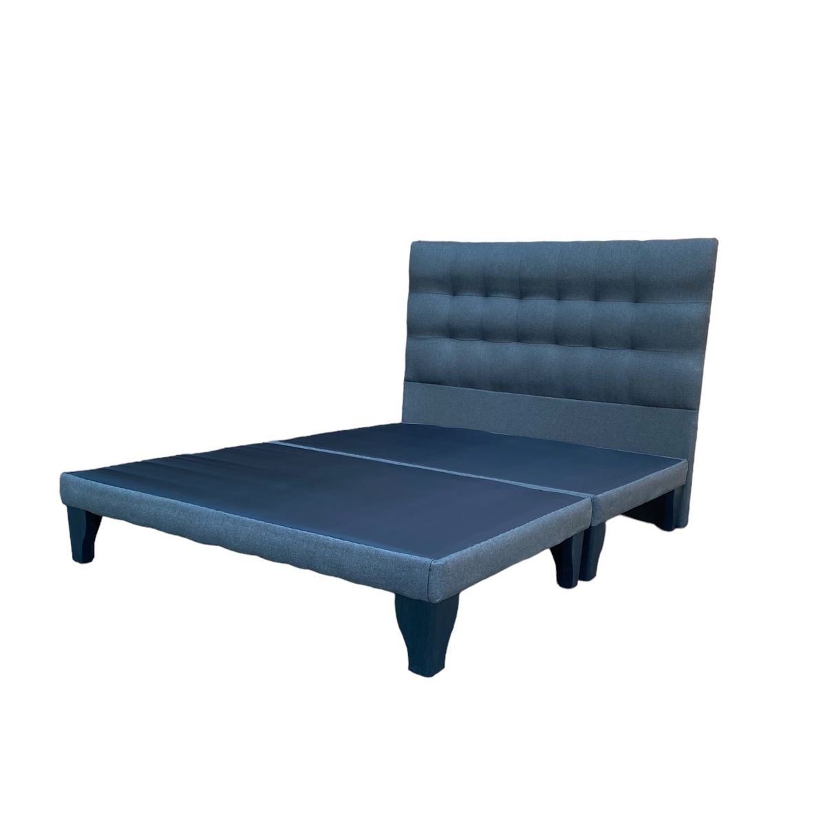 GENERICO - Base Europea Dividida  King +  Respaldo King Valencia Tela Gris Oscuro