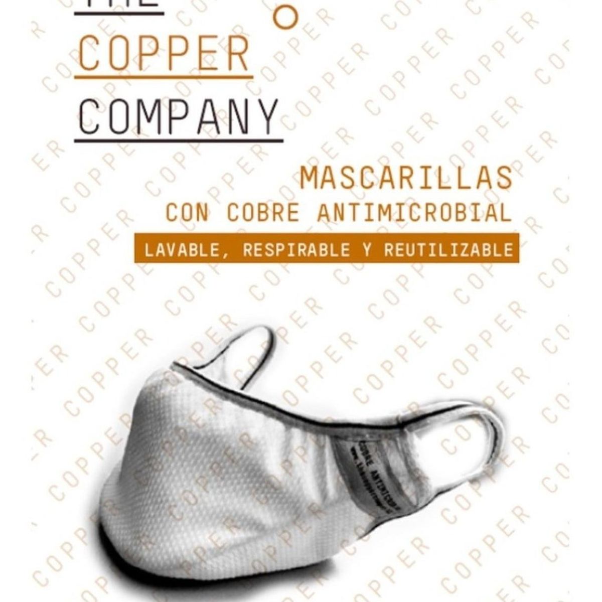 GENERICO - Mascarilla Con Partículas De Cobre - Talla M - Blanco - M.