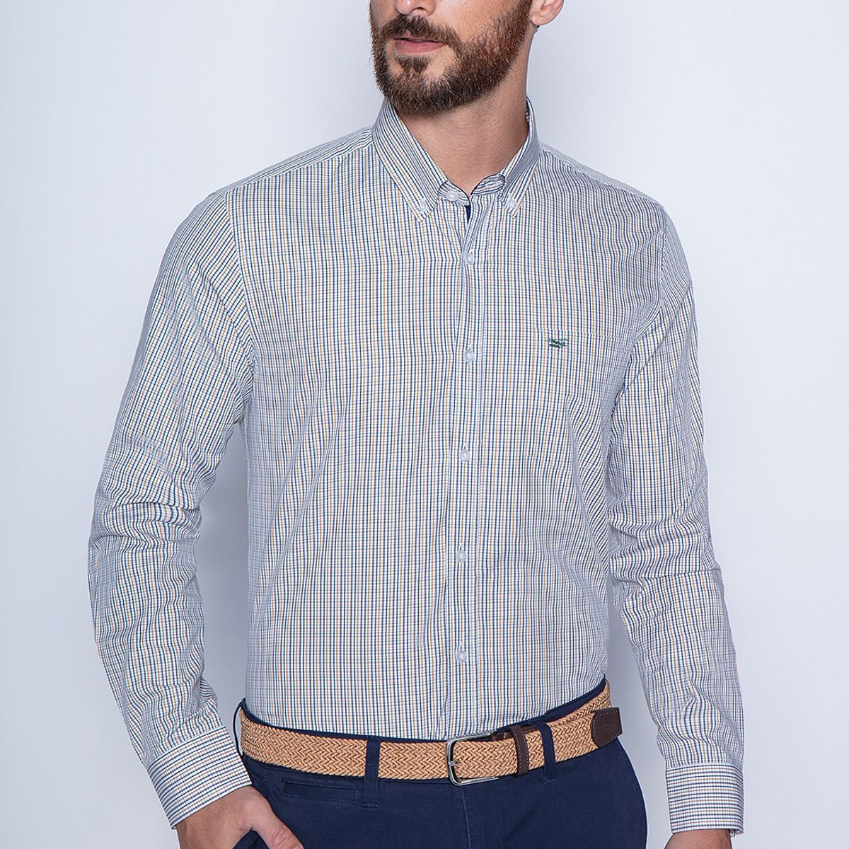 FEROUCH - Camisa Cuadro Dakota Sm Amarillo Ferouch