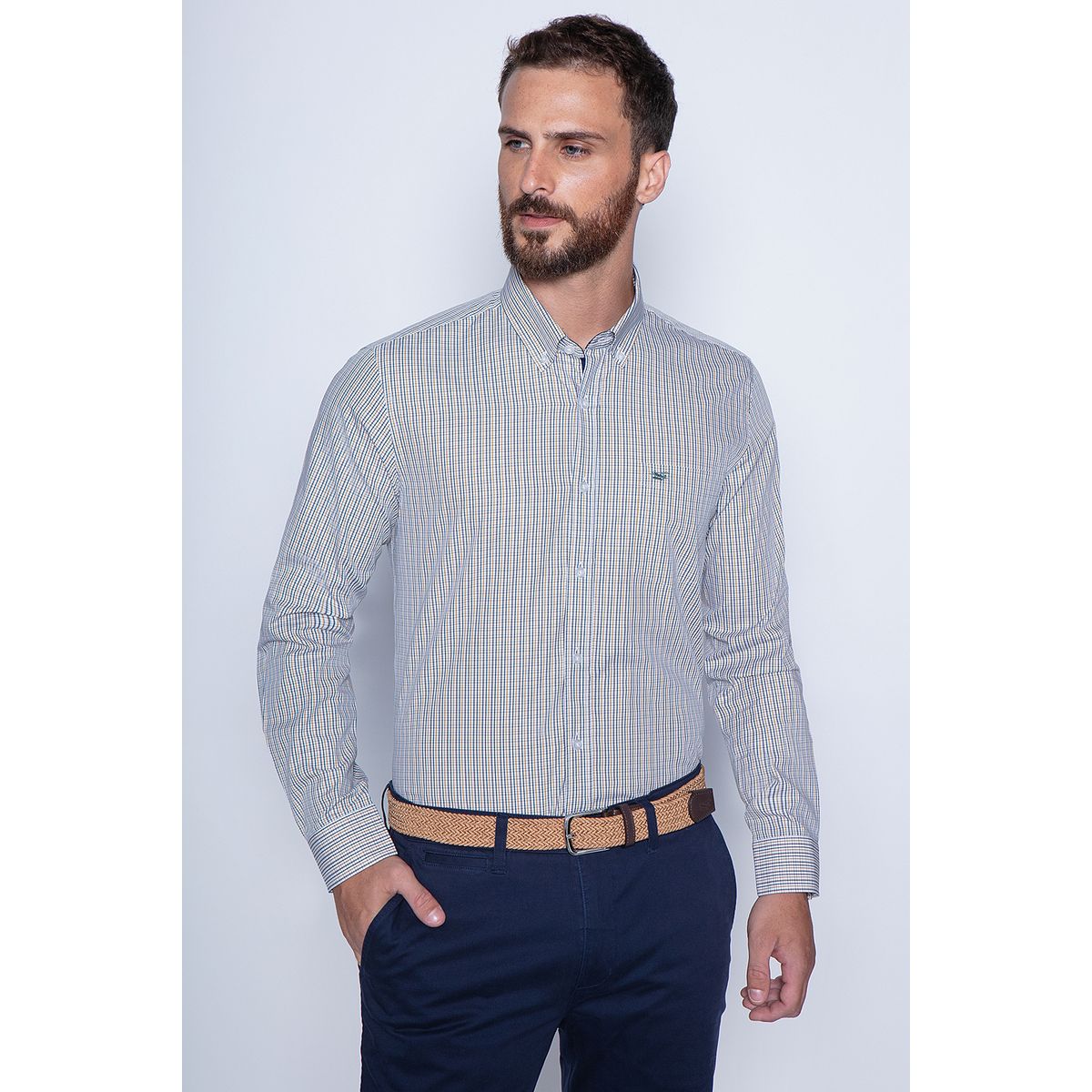 FEROUCH - Camisa Cuadro Dakota Sm Amarillo Ferouch