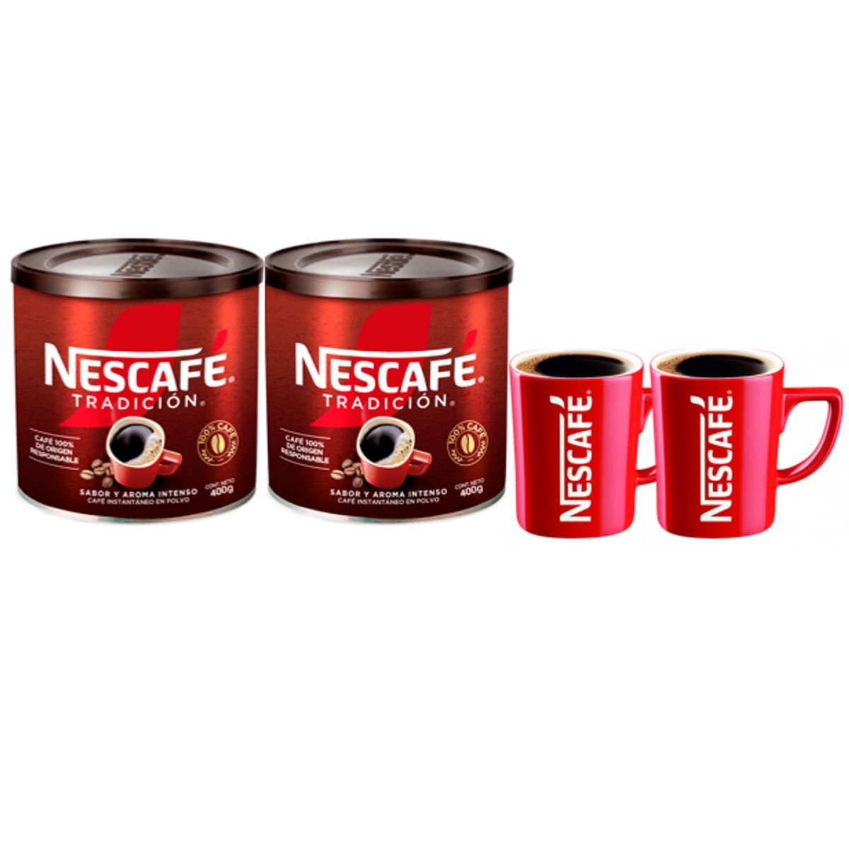 NESCAFE - Pack Café Nescafé® Tradición 400g X2 + 2 Tazones De Regalo