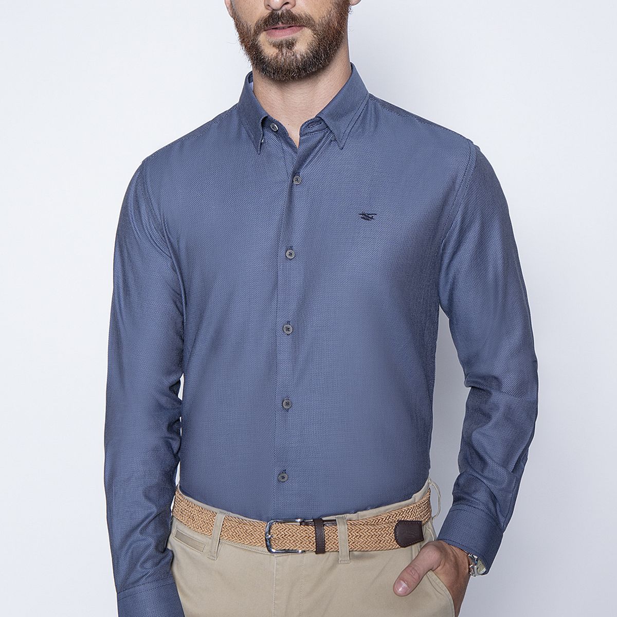 FEROUCH - Camisa Smart Casual Fontana Azul Ferouch