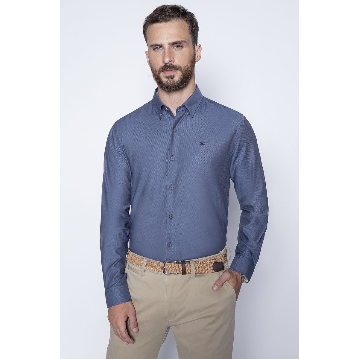 FEROUCH - Camisa Smart Casual Fontana Azul Ferouch