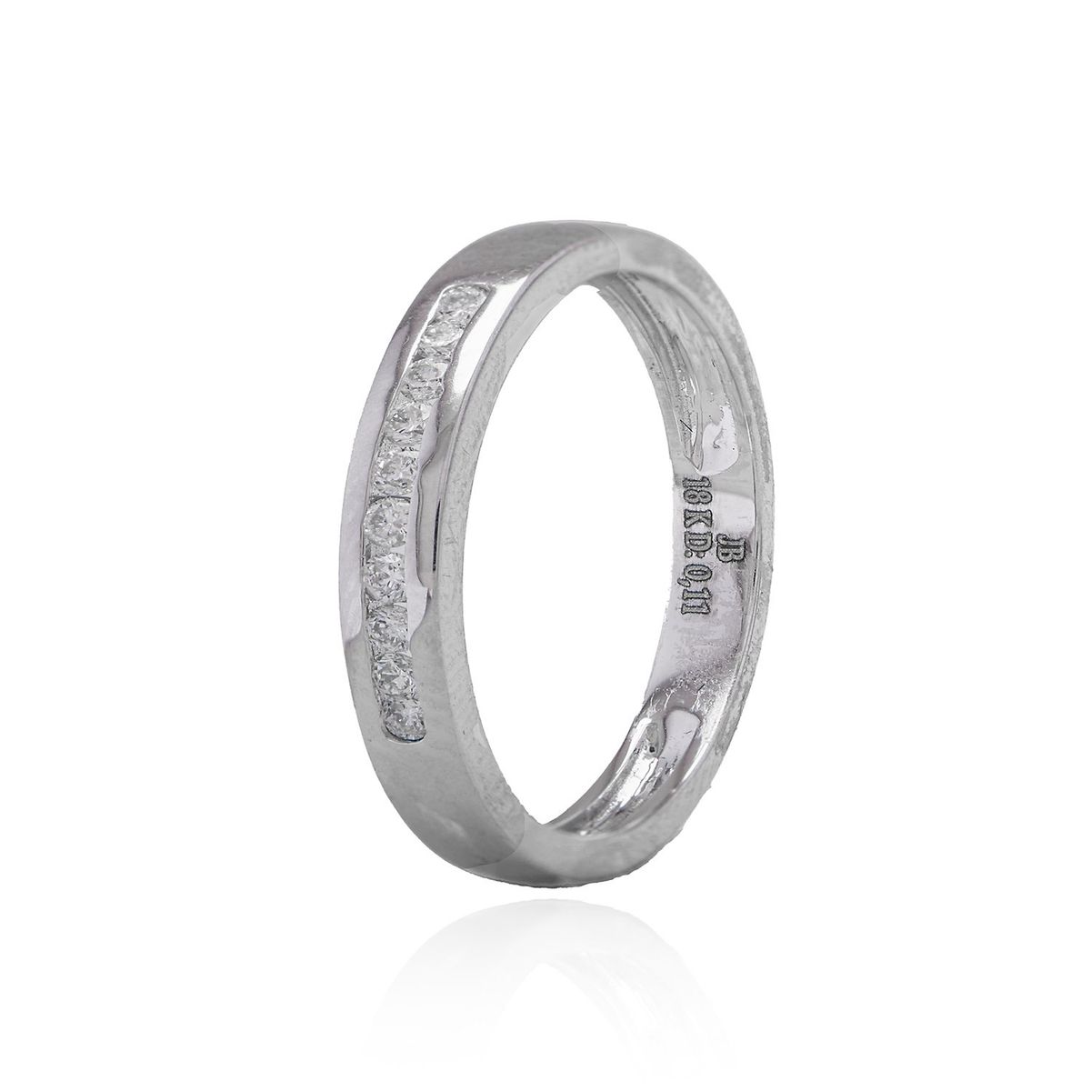 JB JOYAS BARON - Anillo de Oro 18kt con Diamantes de Riel 11 Pts Corte Brillante SI/H