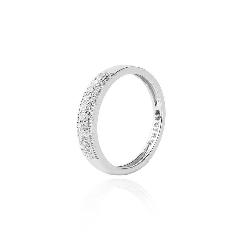 JB JOYAS BARON - Anillo Oro Blanco 18kt Diamantes de 15pts