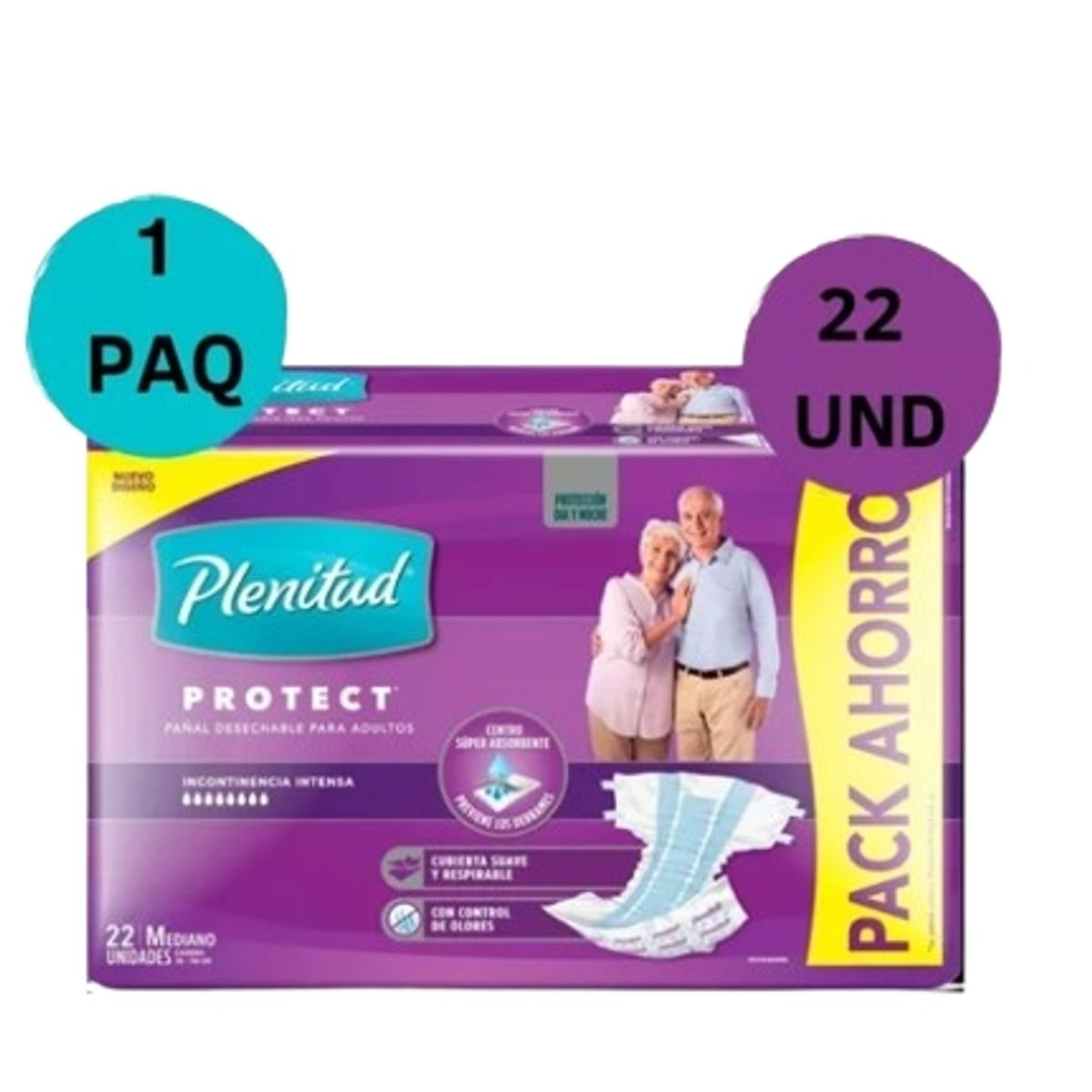 PLENITUD - Plenitud Protec Pañal De Adulto Talla M 22 UND.
