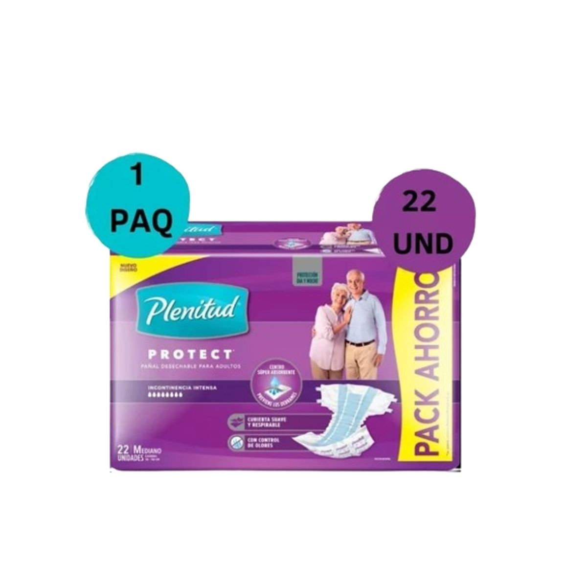 PLENITUD - Plenitud Protec Pañal De Adulto Talla M 22 UND.