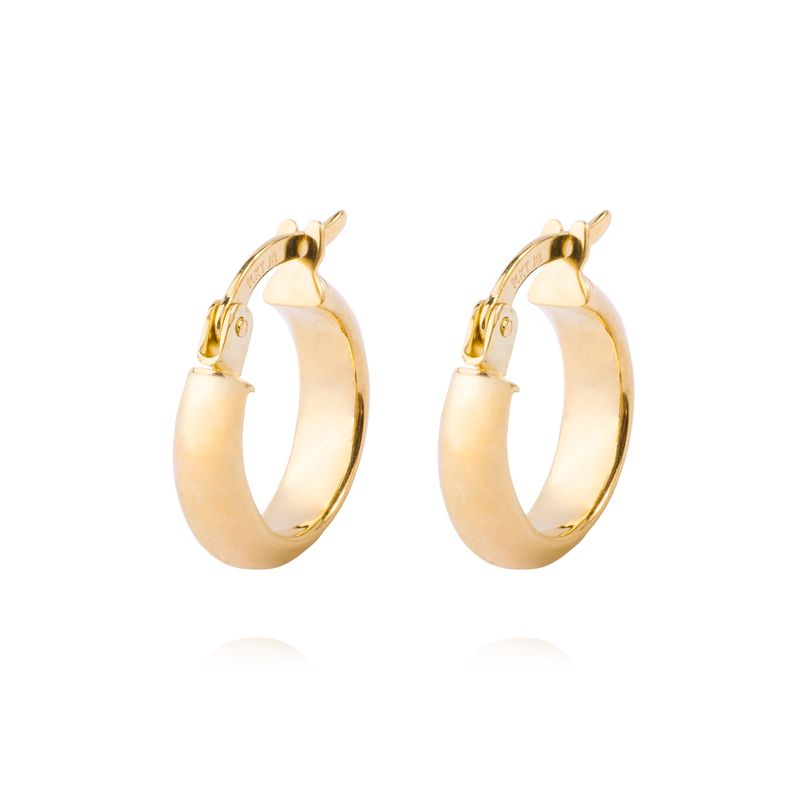 JB JOYAS BARON - Aros de Oro 14kt Argolla Clasica 10mm
