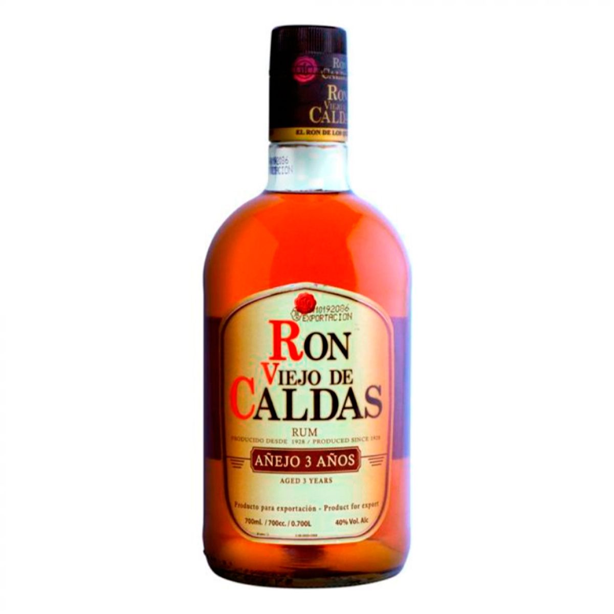 VIEJO DE CALDAS - Ron Viejo De Caldas Añejado 3 Años 40° 1000cc