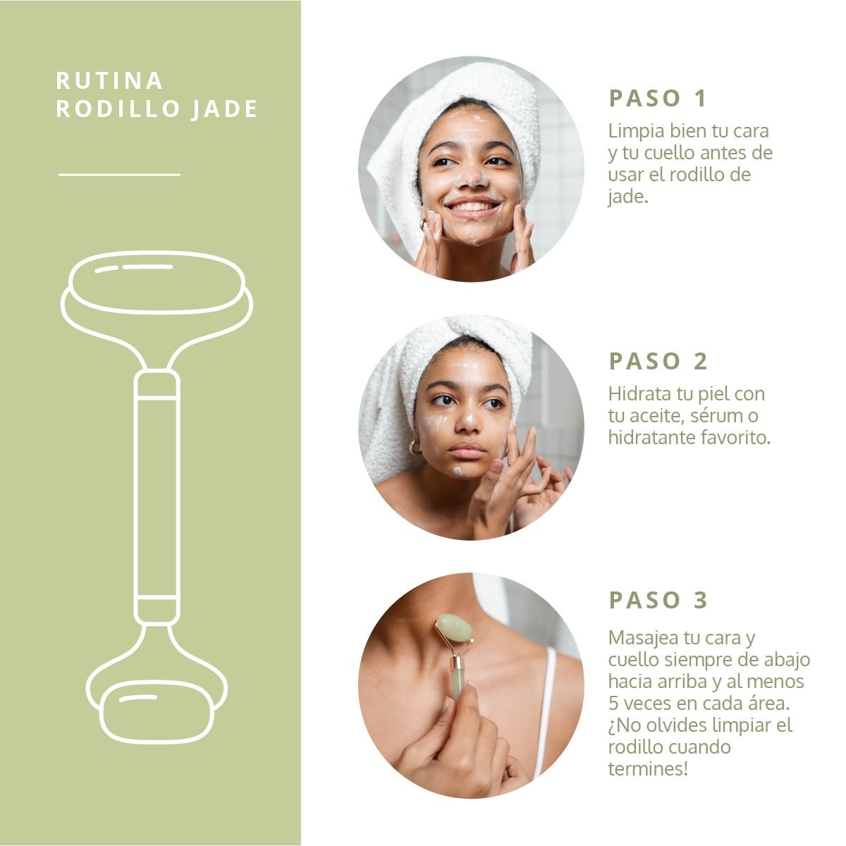 GENERICO - Rodillo Piedra Jade Masaje Facial Linfático