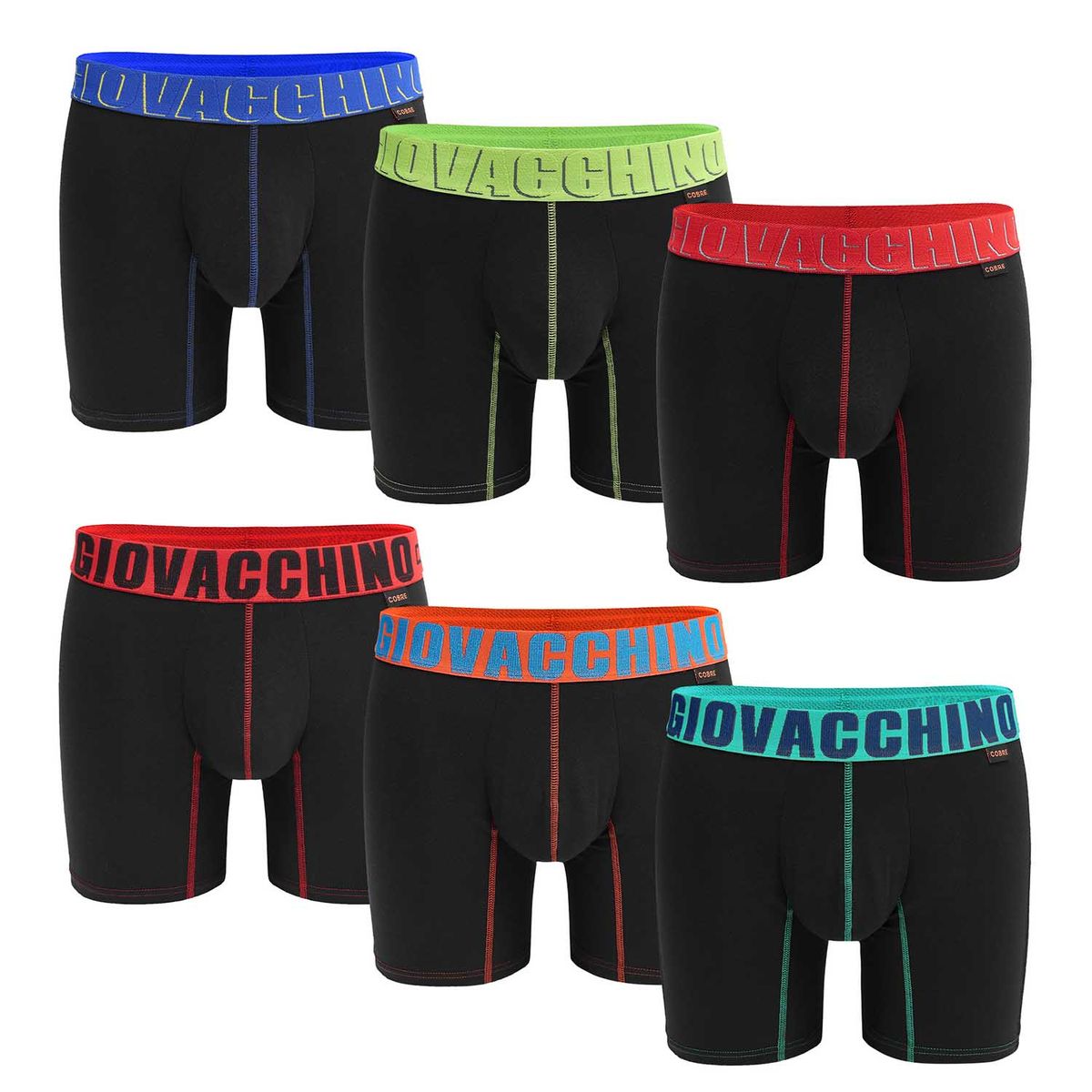 GIOVACCHINO - Pack de 6 Boxer Medio Algodón Hombre