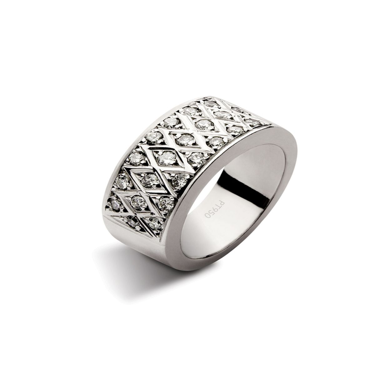 JB JOYAS BARON - Anillo de Platino 950 Modelo Bleu 22 Diamantes Corte Brillante de 2pts