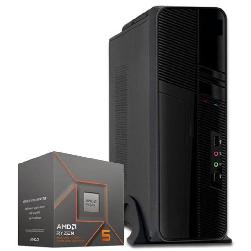 COMPU ELITE - Mini Pc Slim Amd Ryzen 5 8500G 6-Core + Radeon + A620 WIFI + 16GB DDR5 + SSD 1TB