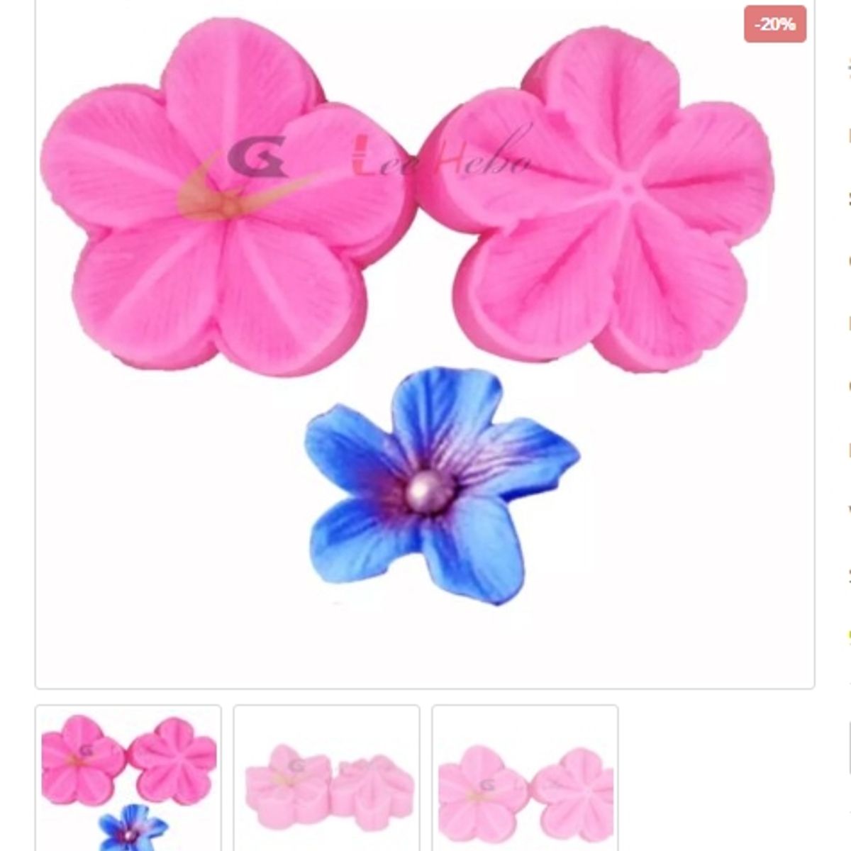 GENERICO - Molde Para Fondant Silicona Forma Petalos De Flor
