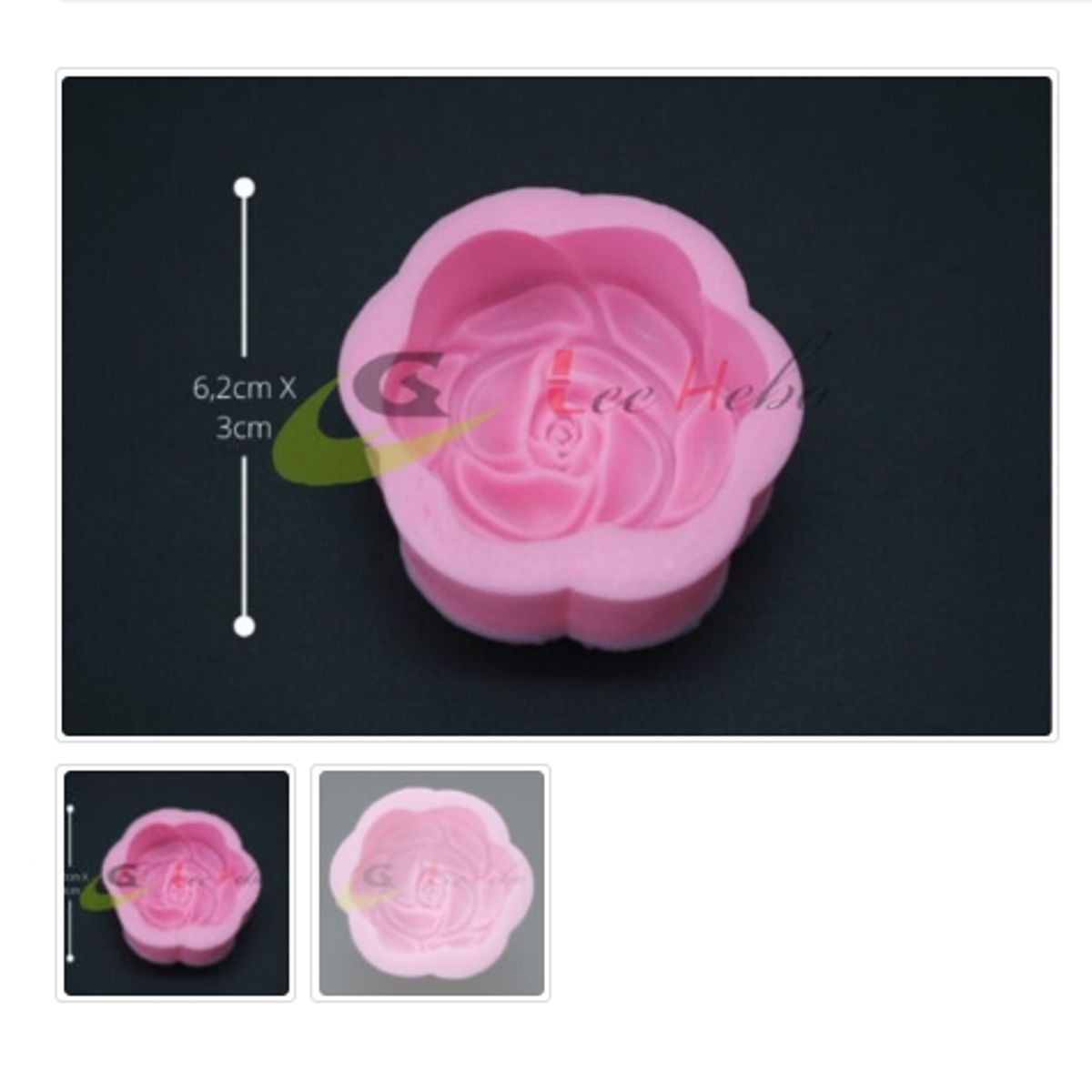 GENERICO - Molde Para Fondant Silicona Forma Flor-Rosa