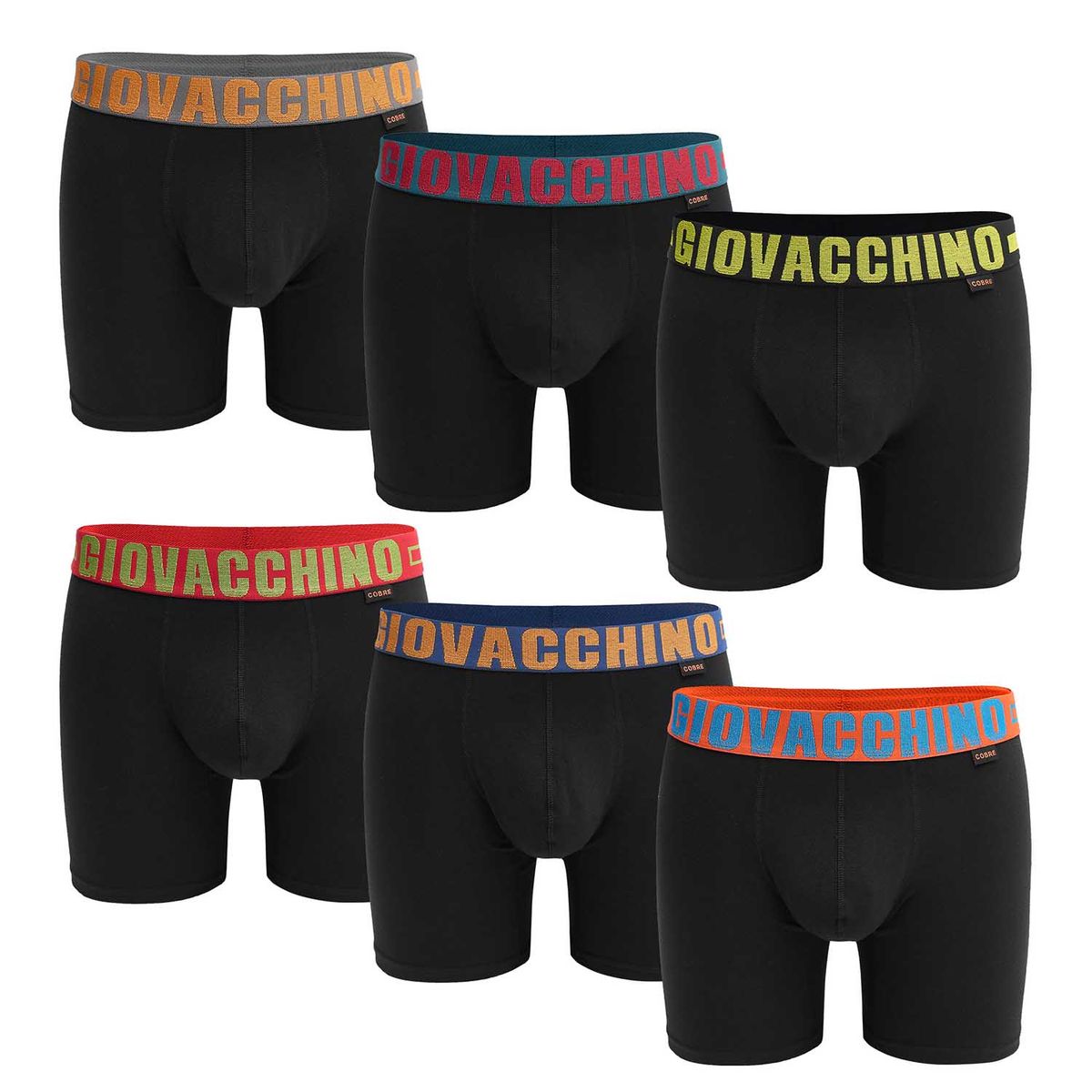 GIOVACCHINO - Pack de 6 Boxer Medio Algodón Hombre