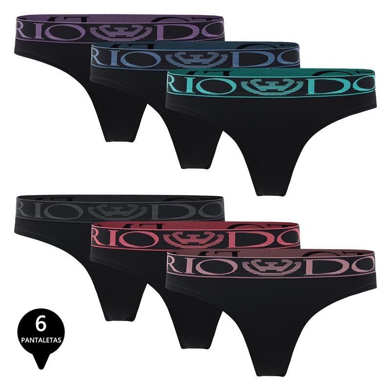 GIOVACCHINO - Pack de 6 Calzones Colaless Algodón Mujer