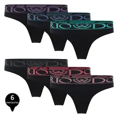 GIOVACCHINO - Pack de 6 Calzones Colaless Algodón Mujer.-