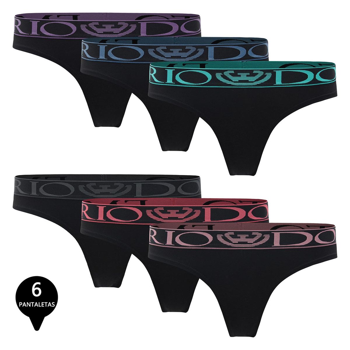 GIOVACCHINO - Pack de 6 Calzones Colaless Algodón Mujer