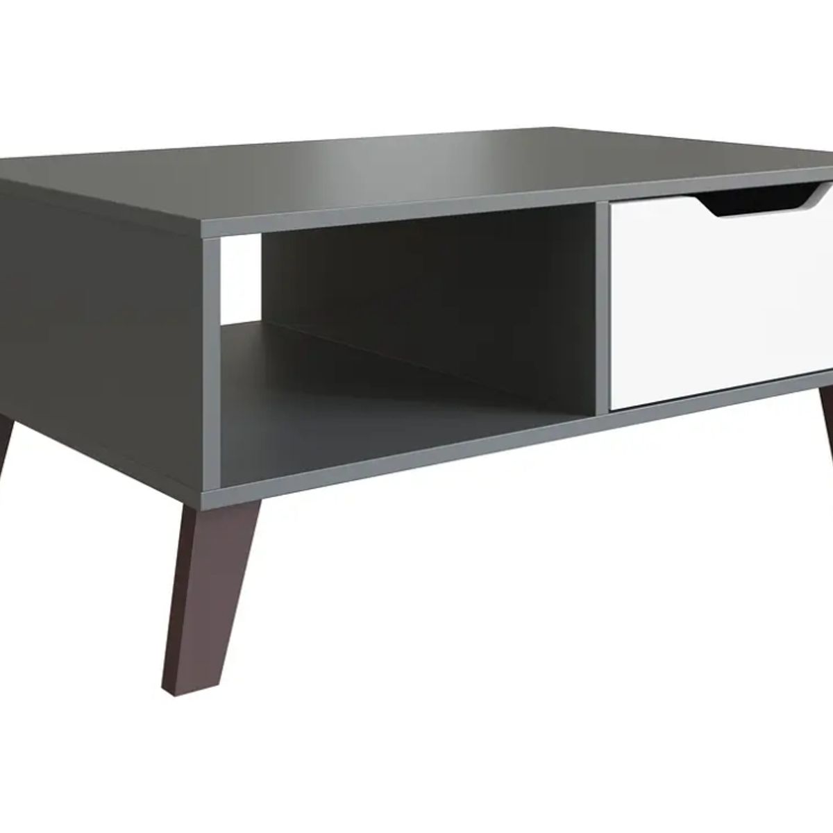 BE DESIGN - MESA DE CENTRO GRAFITO BLANCO RIMINI CON CAJÓN