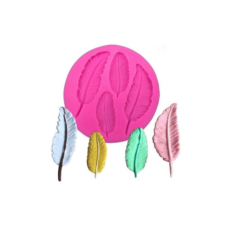GENERICO - Molde Para Fondant Silicona Forma  Plumas – Hoja De Arbol