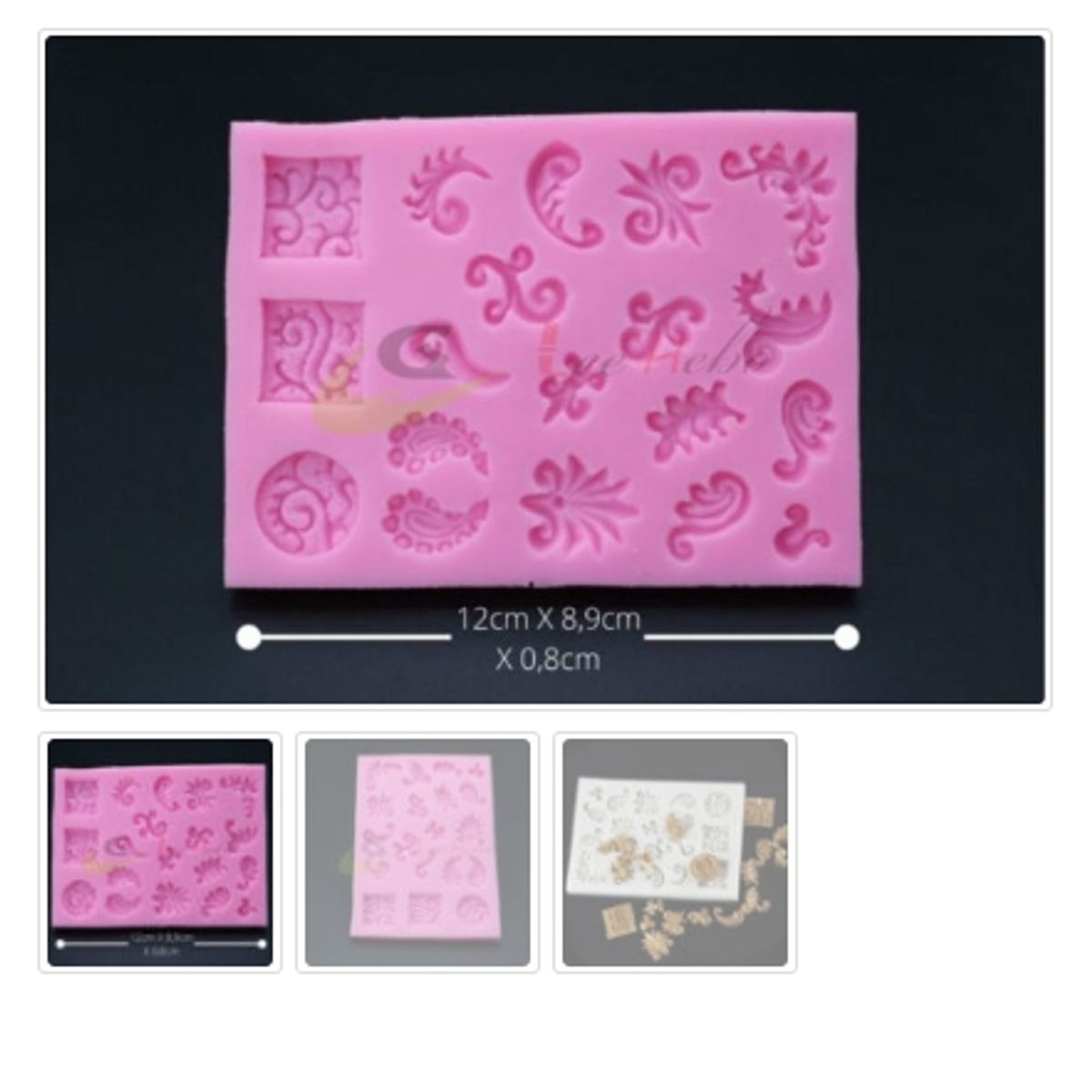 GENERICO - Molde Para Fondant Silicona Forma  Arabescos / Borde / Barroco