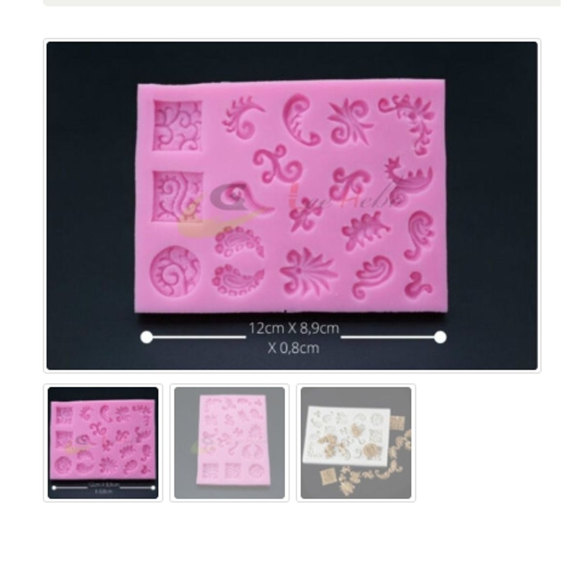 GENERICO - Molde Para Fondant Silicona Forma  Arabescos / Borde / Barroco