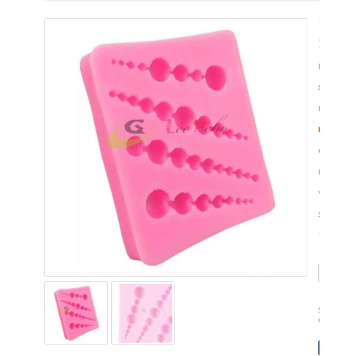 GENERICO - Molde Para Fondant Silicona Forma Perlitas