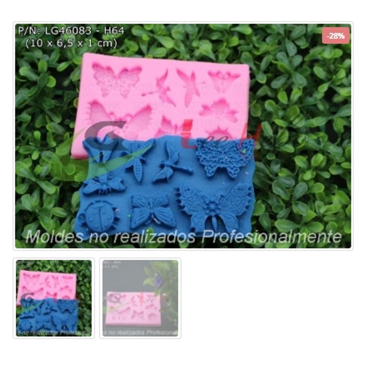GENERICO - Molde Para Fondant Silicona Forma Mariposas-Insectos