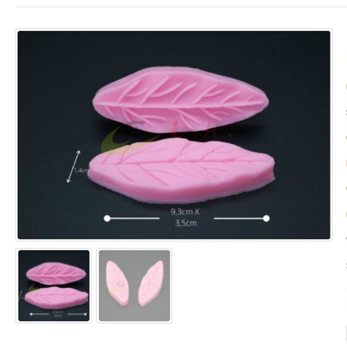 GENERICO - Molde Para Fondant Silicona Forma Nervadura De Hojas