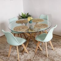 Juego de Comedor Warwick 100cm + 4 Sillas Tulip