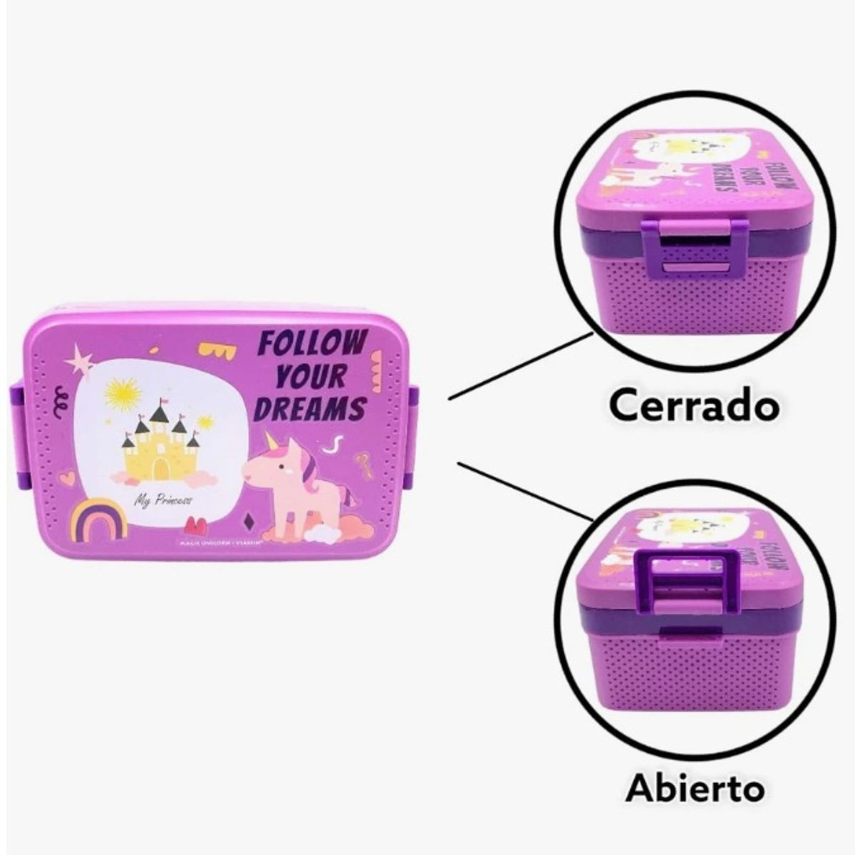 GENERICO - Tapper Fiambrera Hermetico Colacion Lonch Niños Niñas Termo Violeta