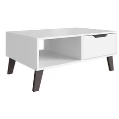 BE DESIGN - MESA DE CENTRO BLANCO RIMINI CON CAJÓN