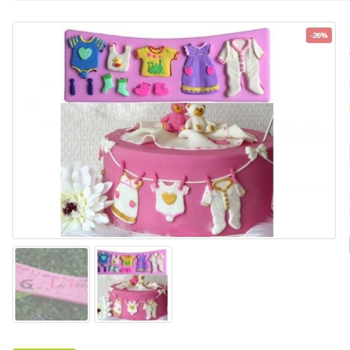 GENERICO - Molde Para Fondant Silicona Forma  Ropa De Bebe – Guagua – Baby Shower