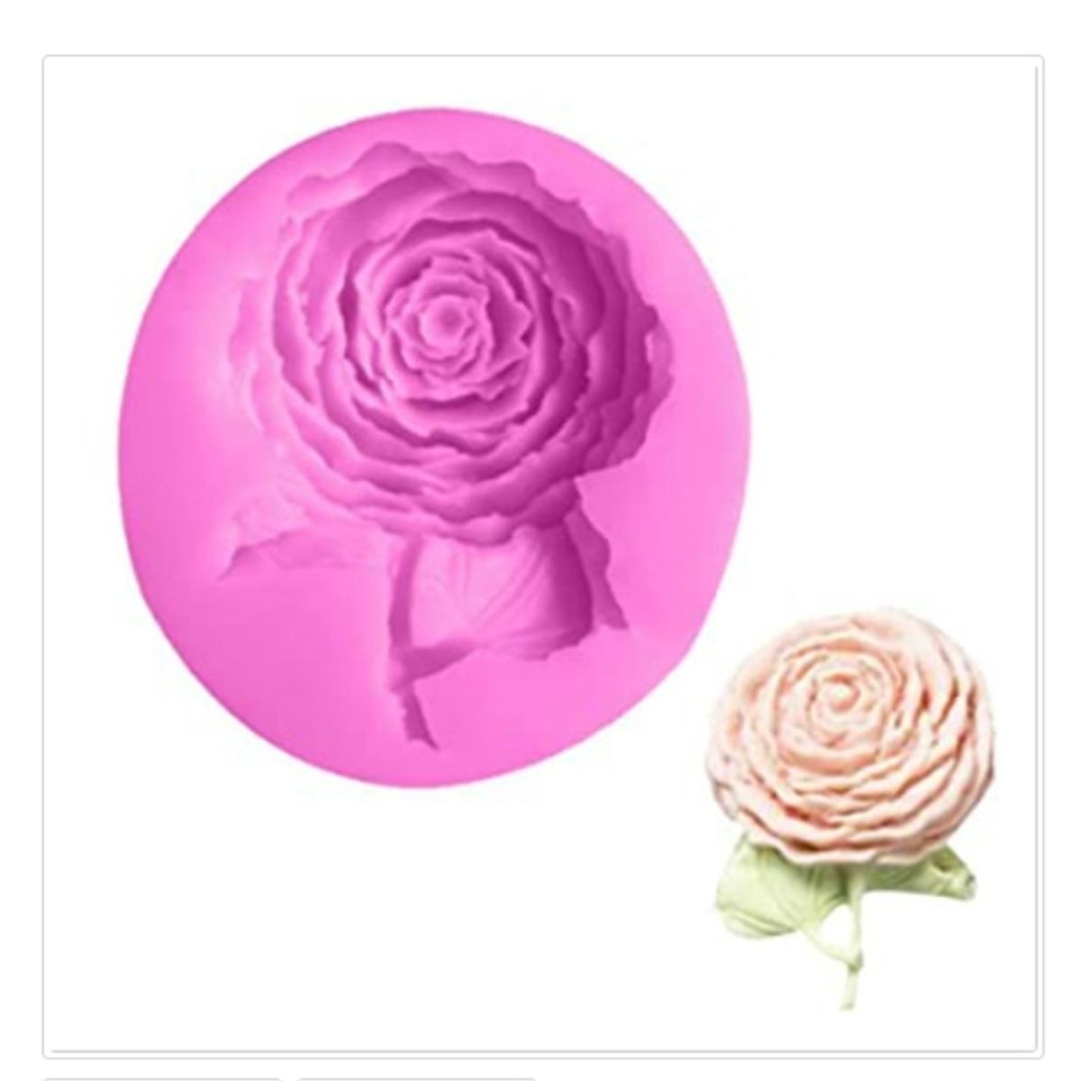 GENERICO - Molde Para Fondant Silicona Forma Flor-Rosa