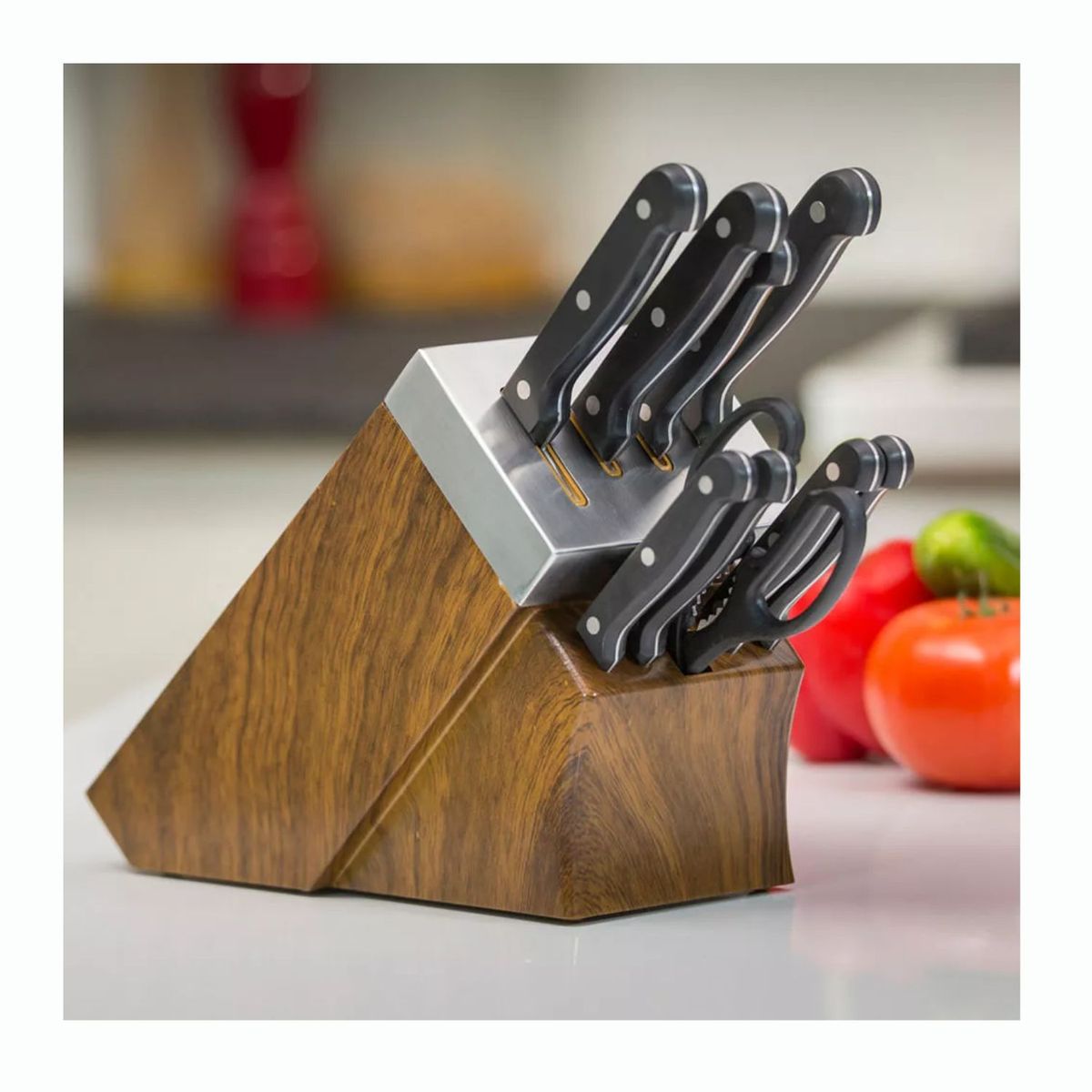 SWISS NATURE LABS - Set de Cuchillos de Cocina Profesionales Incluye Afilador 10 Piezas